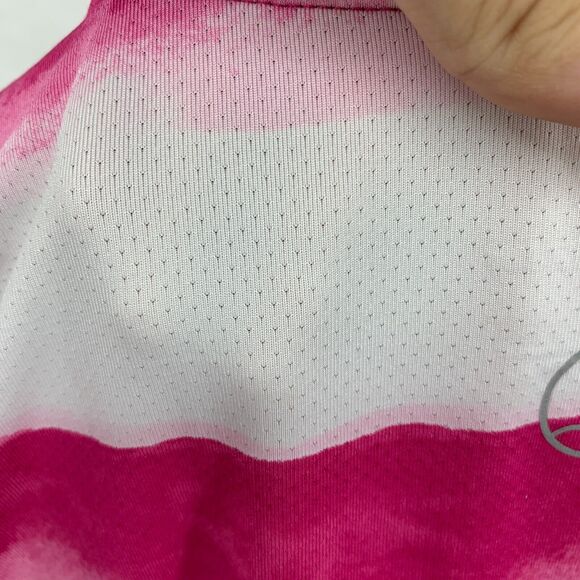 Lands End Vented Shirt Womens S Pomegranate White Striped Gradient Athletic Tee - Picture 7 of 11